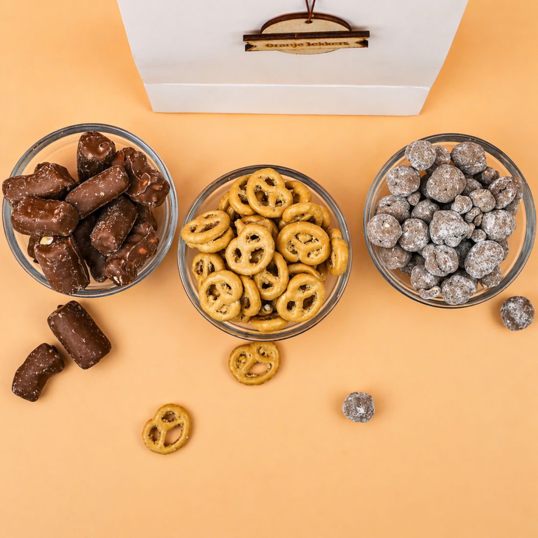 Oranje zoete snackmix 