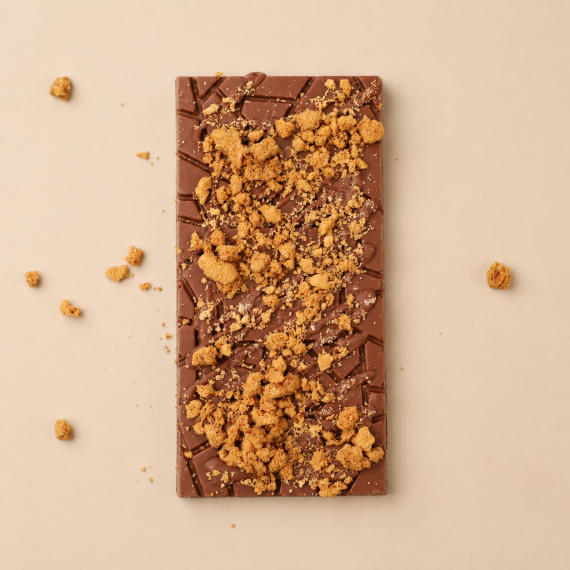 Melkchocolade reep speculaas crumble