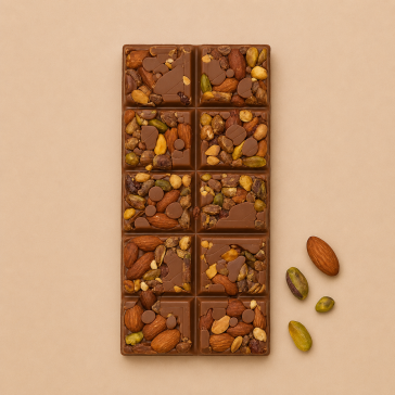 Chocoladereep pistache & amandel (melk)