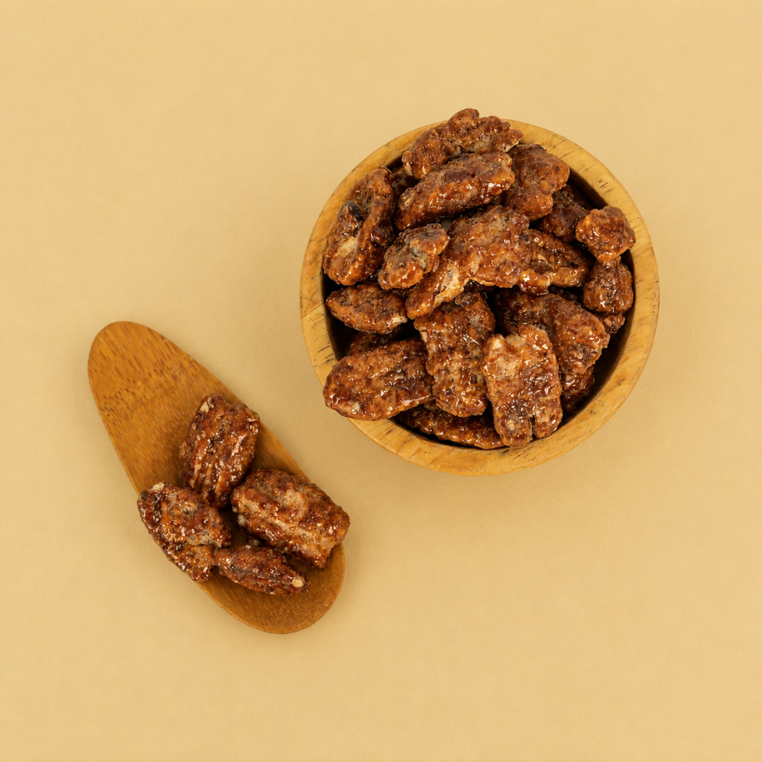 Pecannoten gekarameliseerd