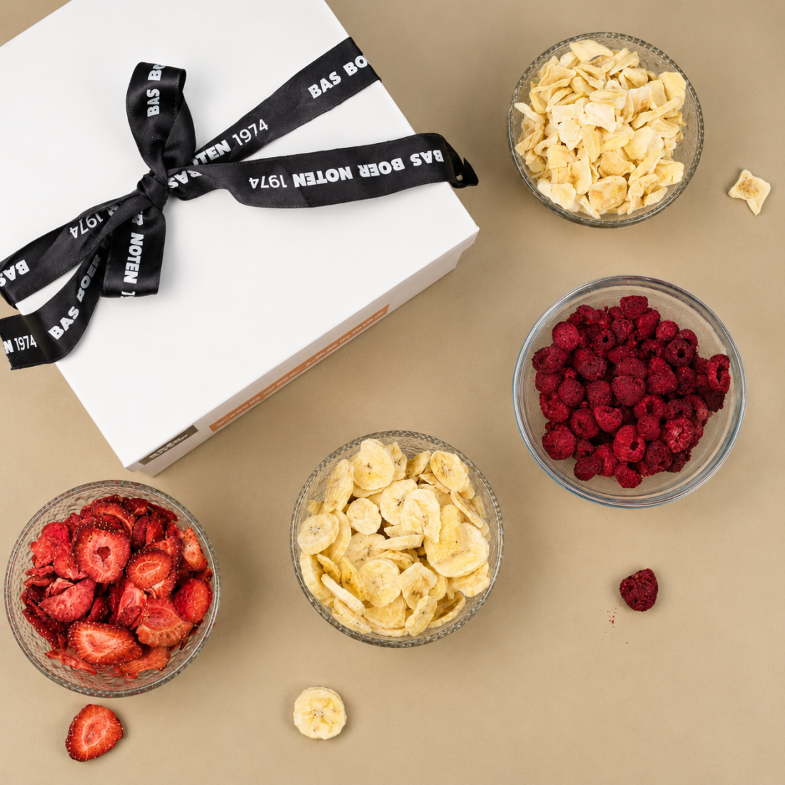 Gevriesdroogd fruit proefbox