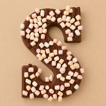 Luxe chocoladeletter marshmallow