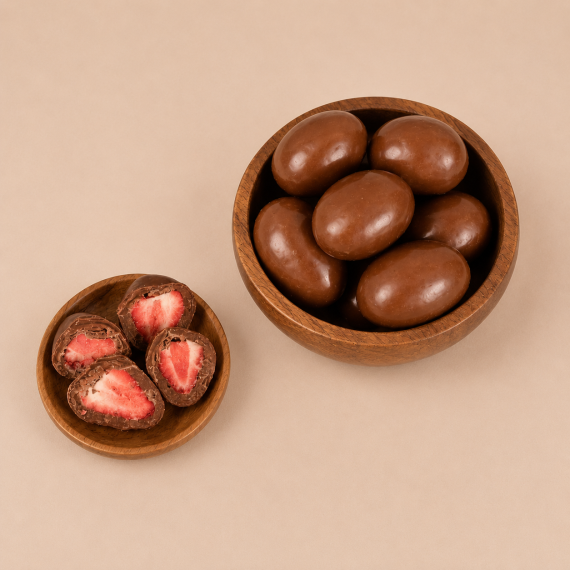 Chocolade aardbei gevriesdroogd (melk)
