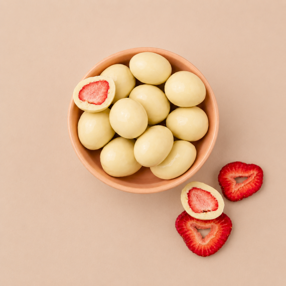 Witte chocolade aardbeien